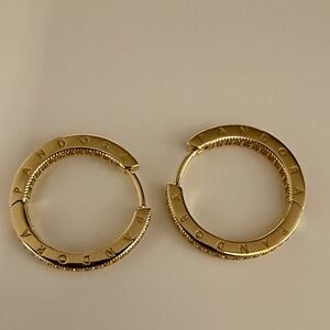 Pandora Gold-Tone Engraved Hoop Earrings